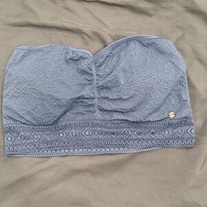 Lucky Brand Blue Floral Lace Bandeau Bralette - Size Medium
